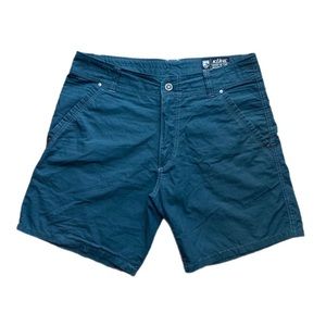 Kuhl Dark Teal Blue Cotton Nylon Utility Shorts Men’s 33 Outdoor Hiking